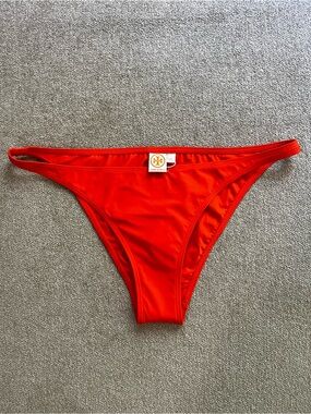 NWT Tory Burch Vibrant Sweet Tangerine Low-Rise Hipster Bikini Bottom Large